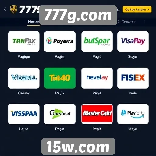 Opções de pagamento disponíveis no 777g.com